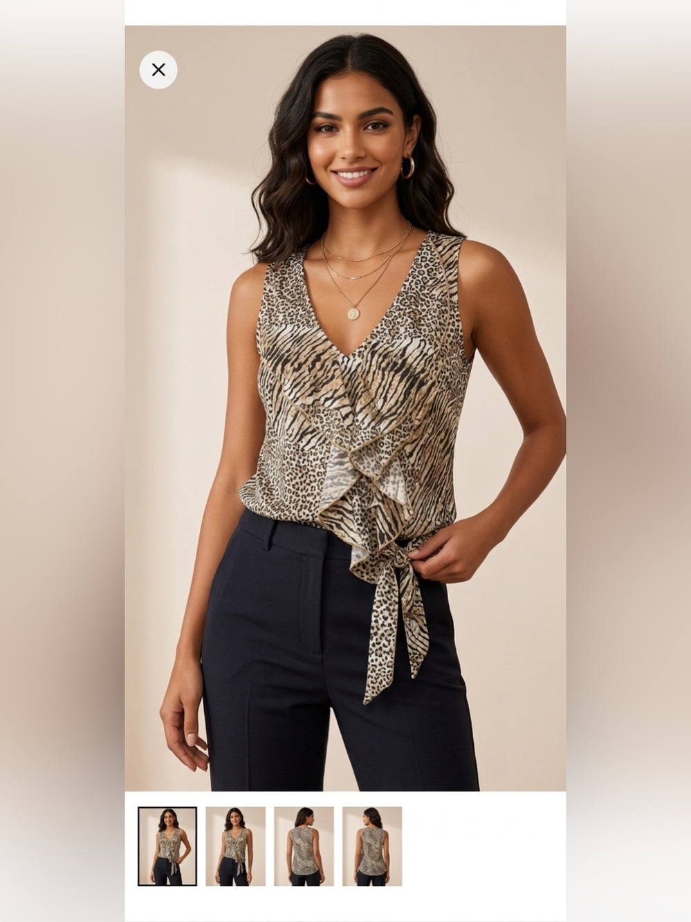 Airfield Animal Print Top